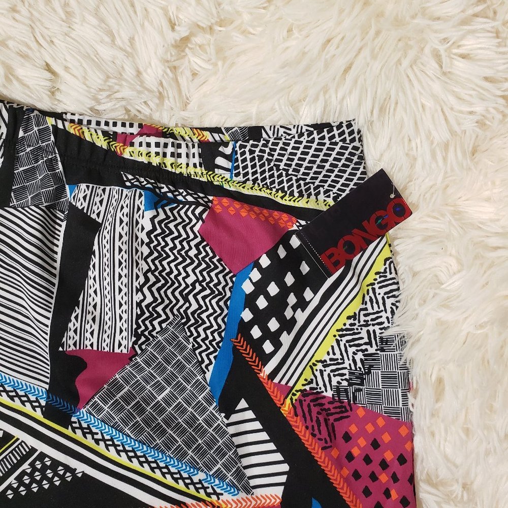 Nwt Bongo 80s 90s Multi Color Retro Mini Skirt - image 1